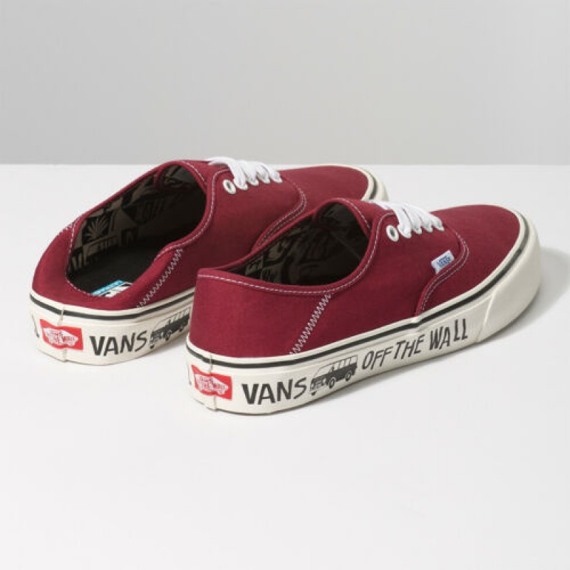 Vans X Yusuke Hanai Authentic SF Skate Sneakers Burgundy 